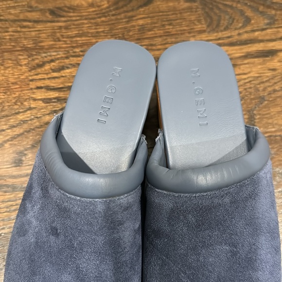 M. Gemi Greta Clog mule open toe with Wooden Platform blue navy size 40.5 10 - Picture 5 of 8